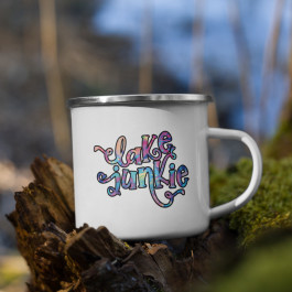 Lake Junkie Camping Mug - Tin Mug -  Enamel Mug