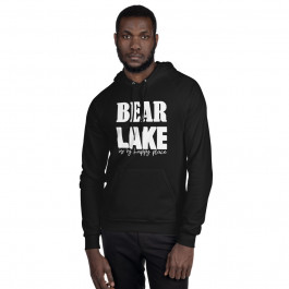 Bear Lake is My Happy Place Black Unisex Fleece Hoodie