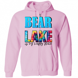 Bear Lake is My Happy Place Zip Hoodie - Light Colors